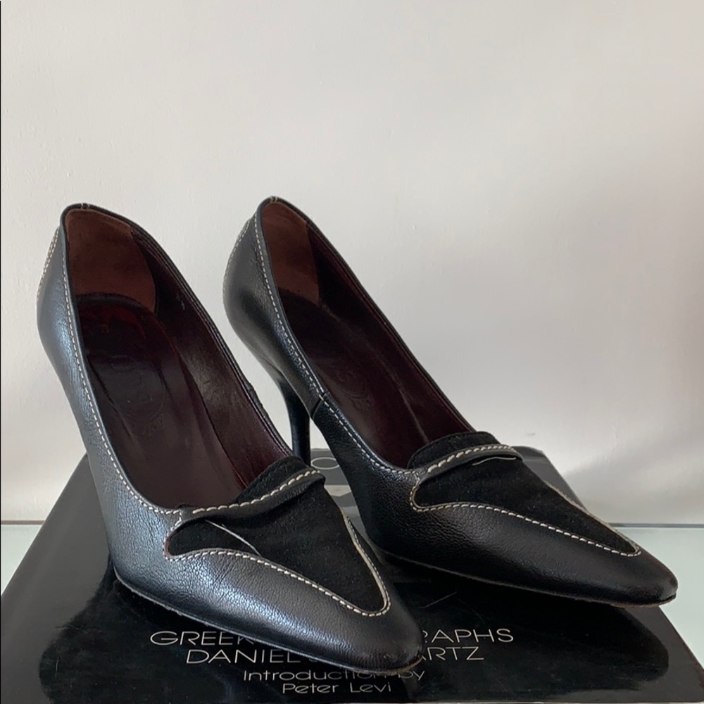 Black Leather and Suede Heels by Tod’s size 8 1/2